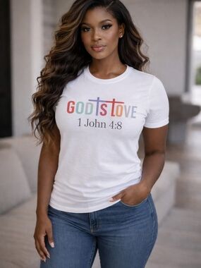 Women’s White 'God Is Love' Short Sleeve Tee